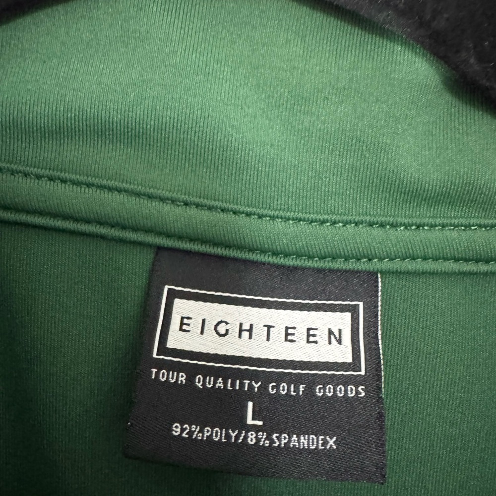 Eighteen Green Moss Ridge Golf Pullover Men’s L - Picture 3 of 10
